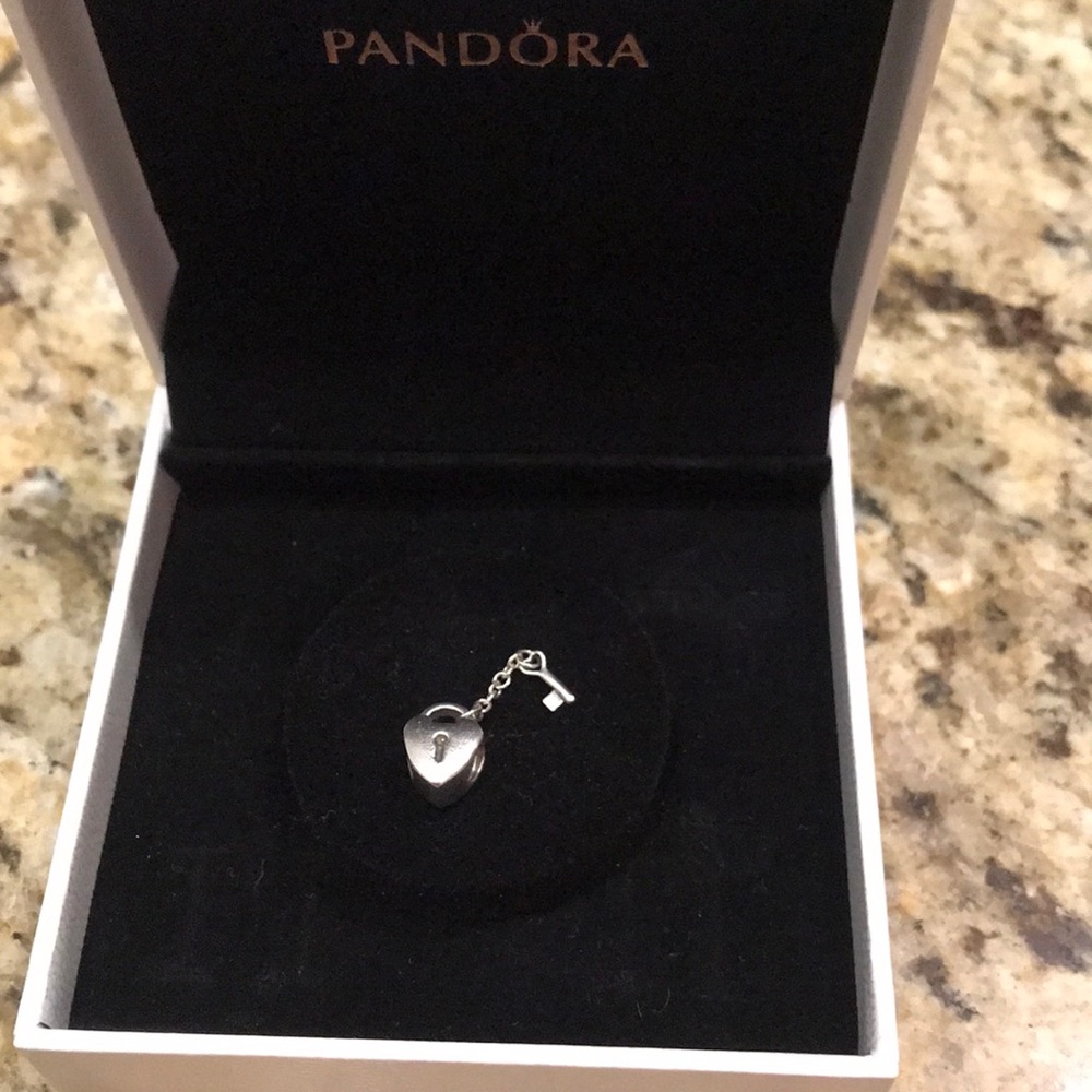 PANDORA Charm - silver lock and key